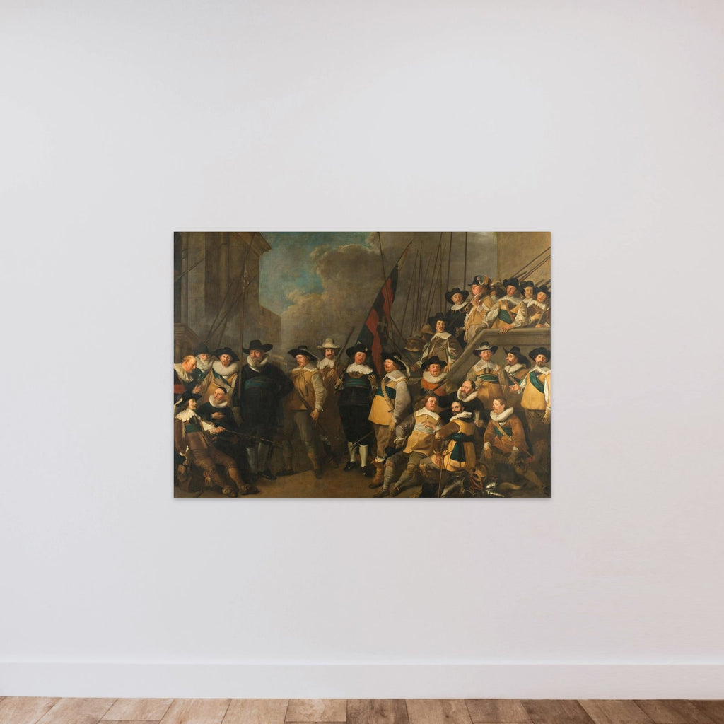 Officers and other Civic Guardsmen of the V District in Amsterdam under the command of Captain Cornelis de Graeff and Lieutenant Hendrick Lauwrensz unframed — shown to scale