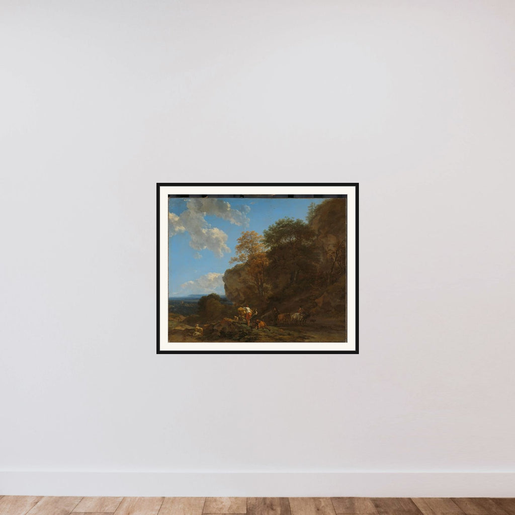 Italian Landscape framed — shown to scale