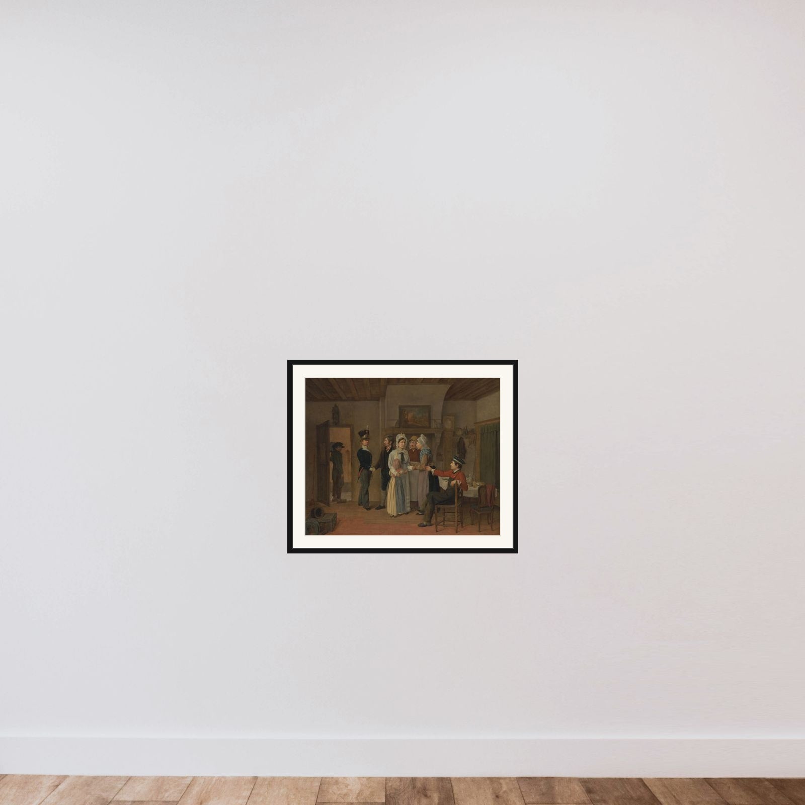 The Soldier's Farewell framed — shown to scale