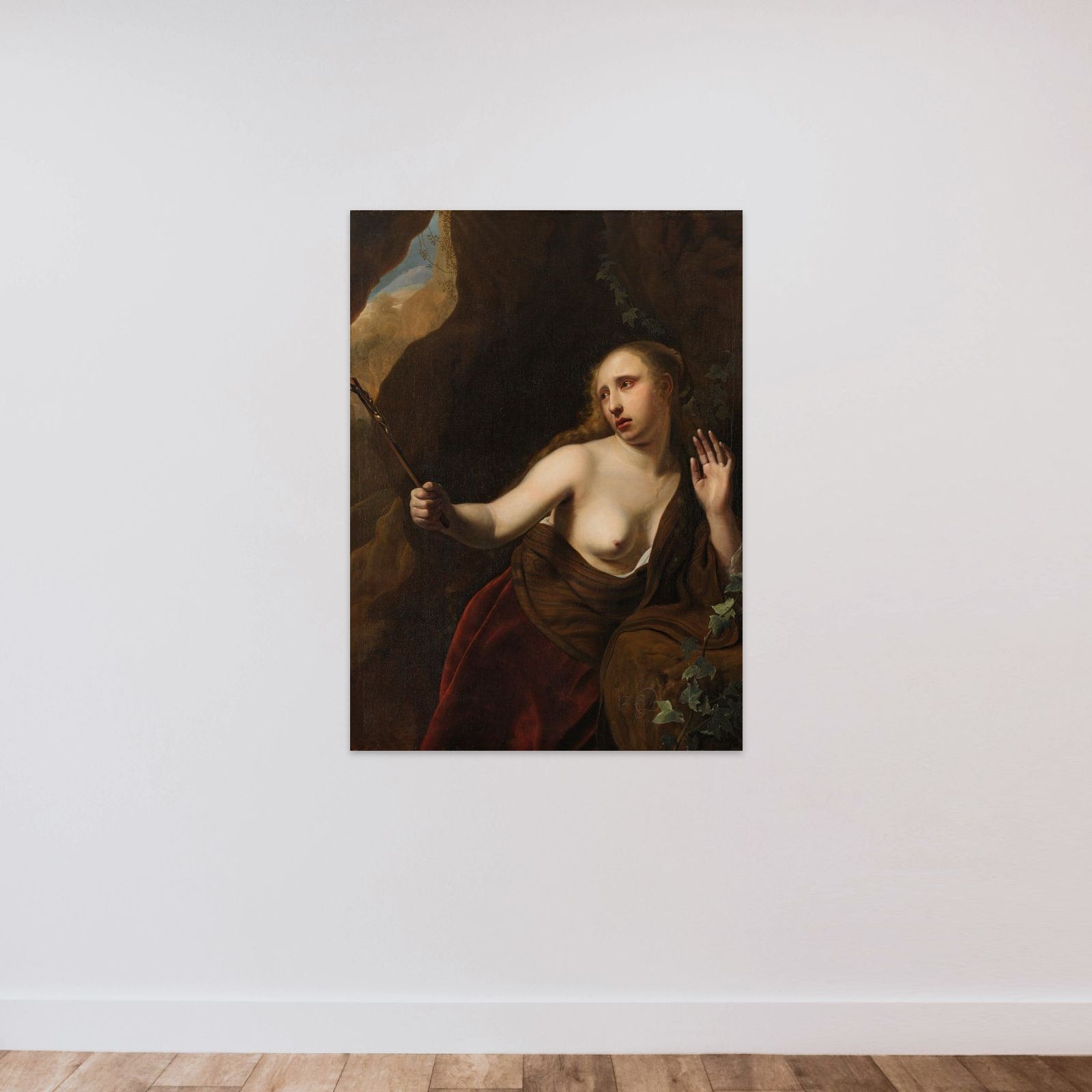 The Penitent Mary Magdalene unframed — shown to scale