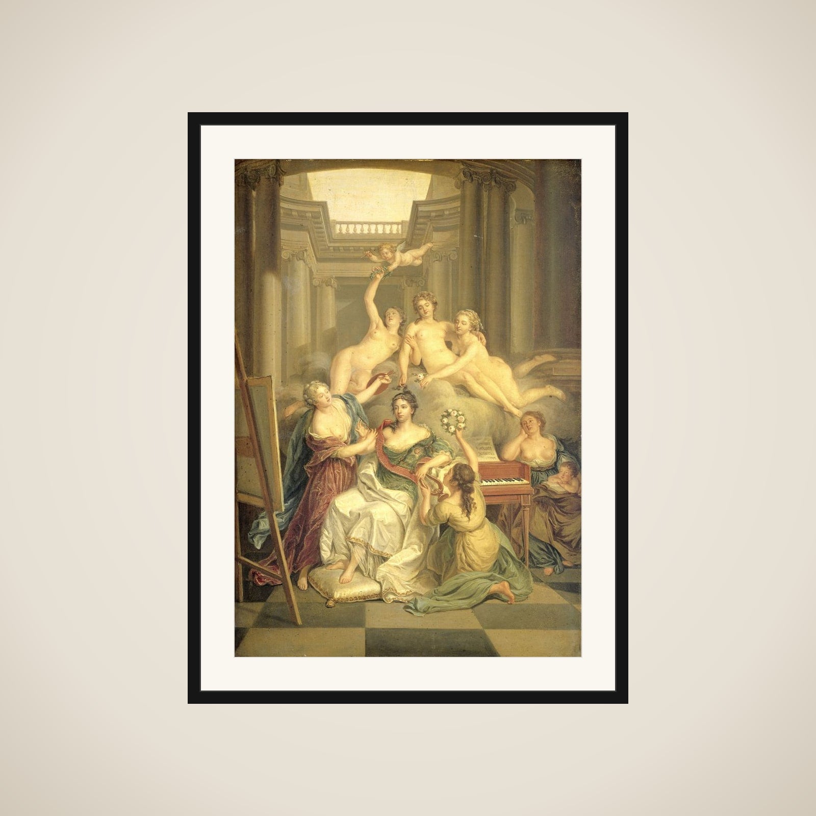 Frederika Sophia Wilhelmina of Prussia (1751-1820). Wife of Prince Willem V, in the Temple of the Arts framed