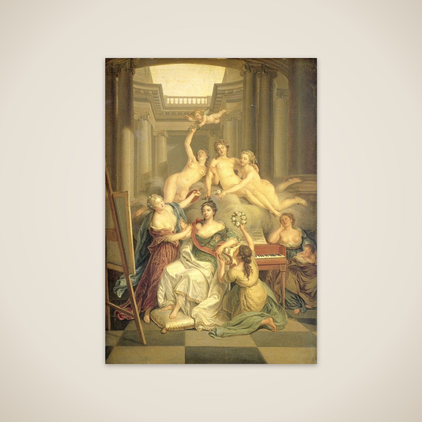 Frederika Sophia Wilhelmina of Prussia (1751-1820). Wife of Prince Willem V, in the Temple of the Arts unframed print
