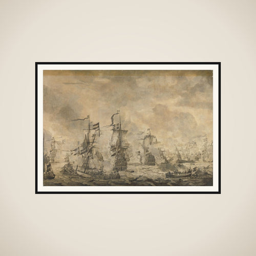Battle between the Dutch and Swedish Fleets, in the Sound, 8 November 1658 framed