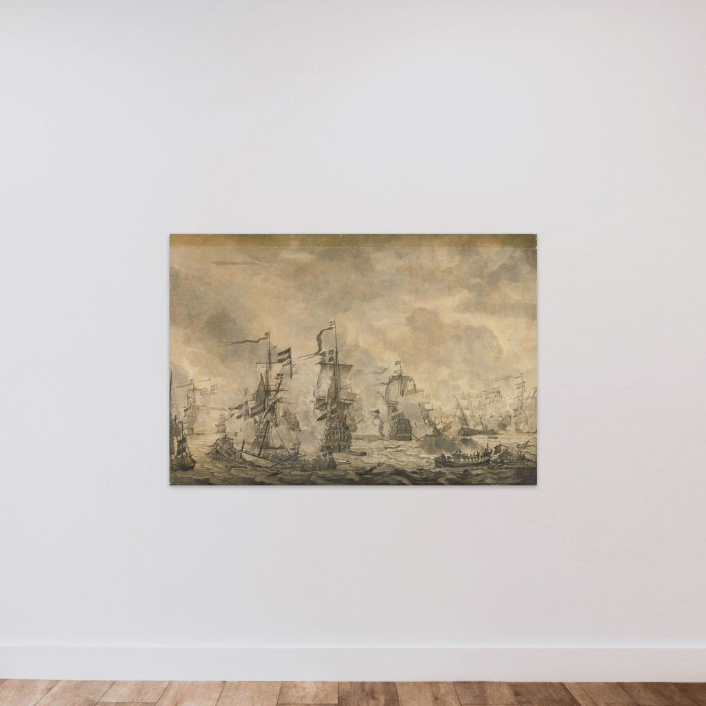 Battle between the Dutch and Swedish Fleets, in the Sound, 8 November 1658 unframed — shown to scale