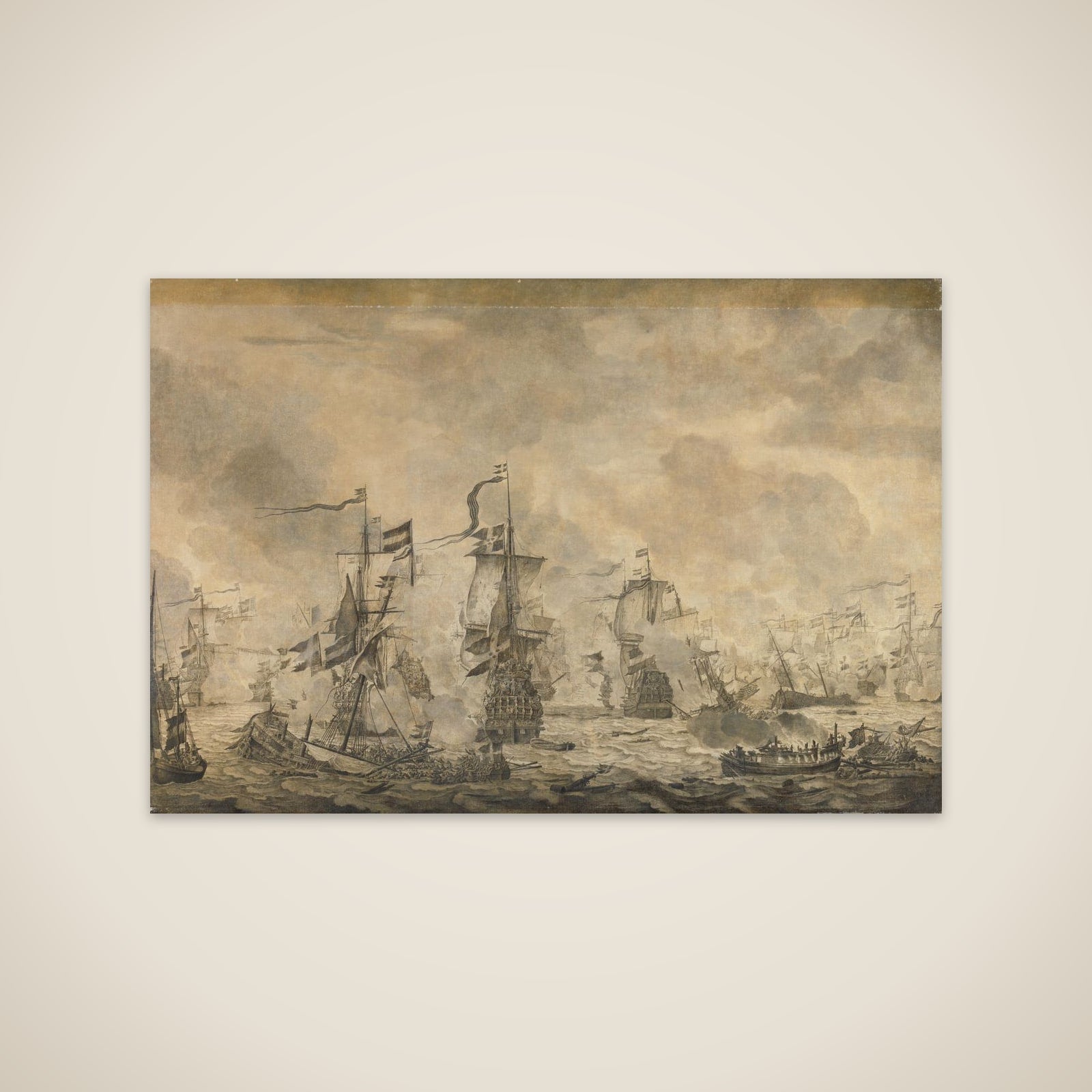 Battle between the Dutch and Swedish Fleets, in the Sound, 8 November 1658 unframed print