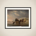 Winter Scene (Horse-Sleigh on the Ice) framed