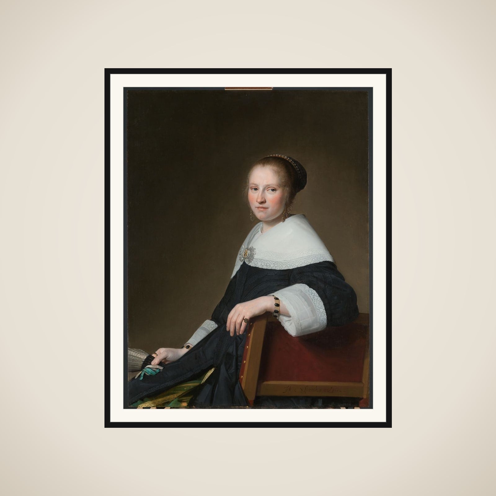 Portrait of Maria van Strijp (1627-1707) framed