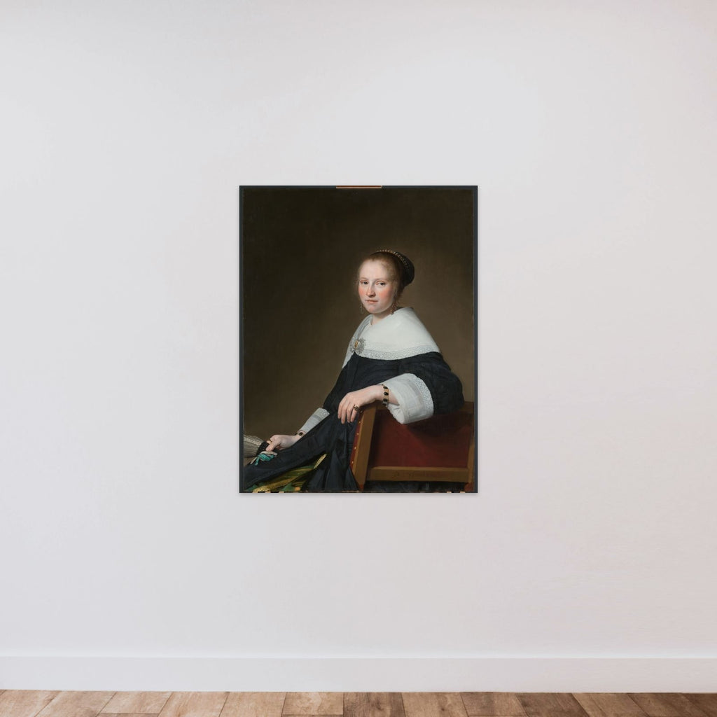 Portrait of Maria van Strijp (1627-1707) unframed — shown to scale