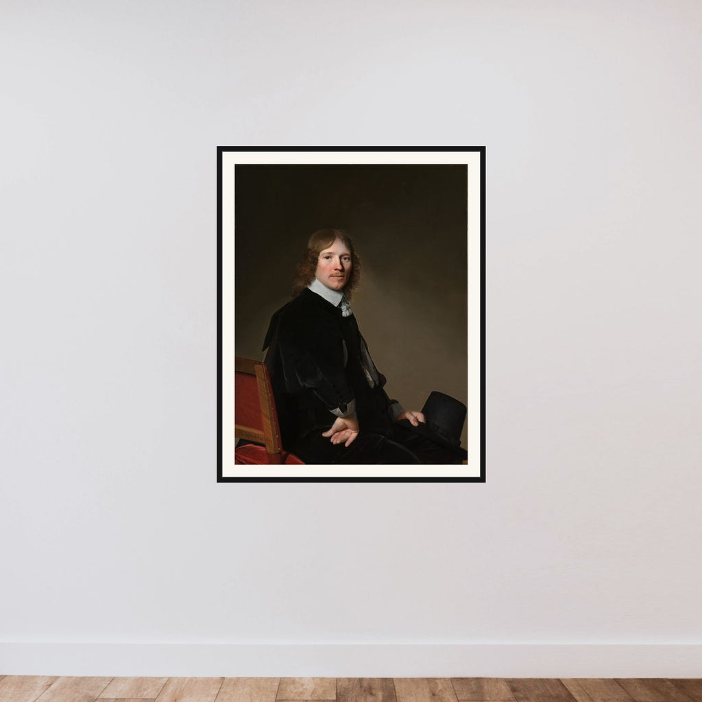 Portrait of Eduard Wallis (1621-1684) framed — shown to scale