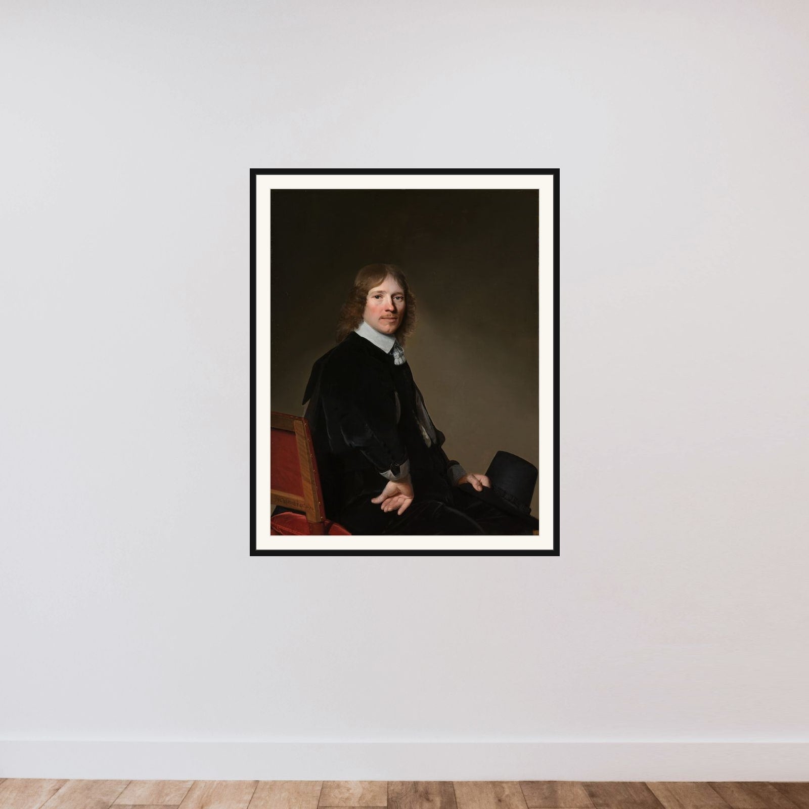 Portrait of Eduard Wallis (1621-1684) framed — shown to scale