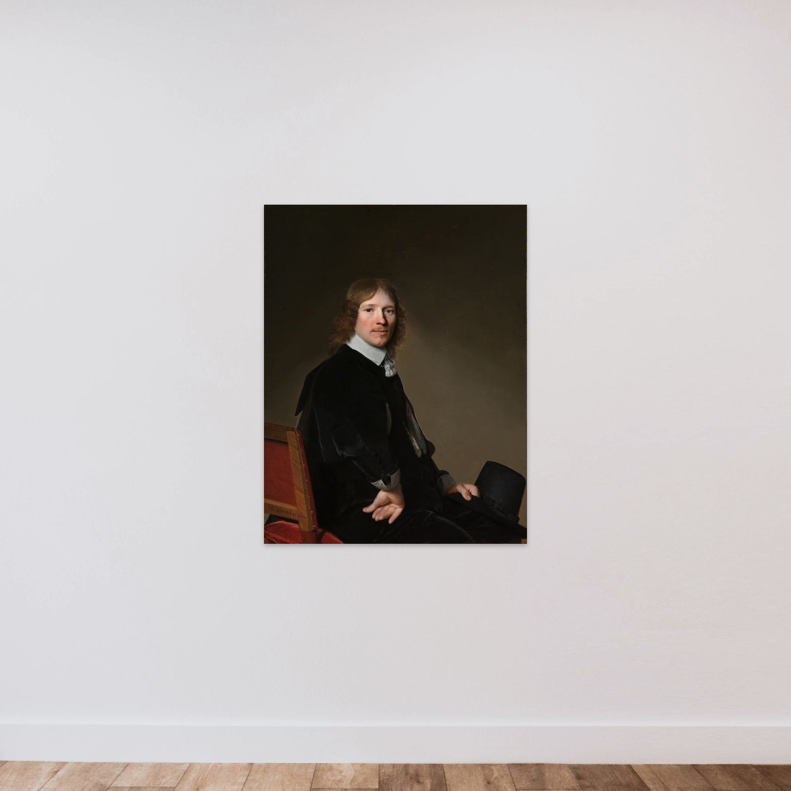 Portrait of Eduard Wallis (1621-1684) unframed — shown to scale