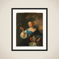 A young Woman with a Parrot framed