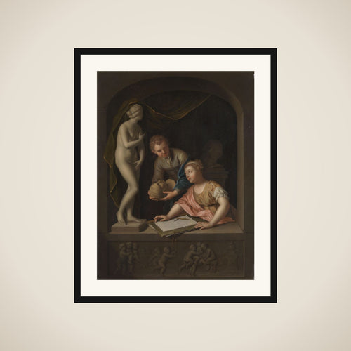 A Statue of Venus, with a Girl Drawing and a Boy framed
