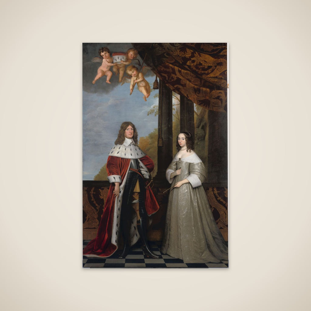 Portrait of Friedrich Wilhelm (1620-88), Elector of Brandenburg, and his Wife Louise Henriette (1627-67), Countess of Orange-Nassau unframed print