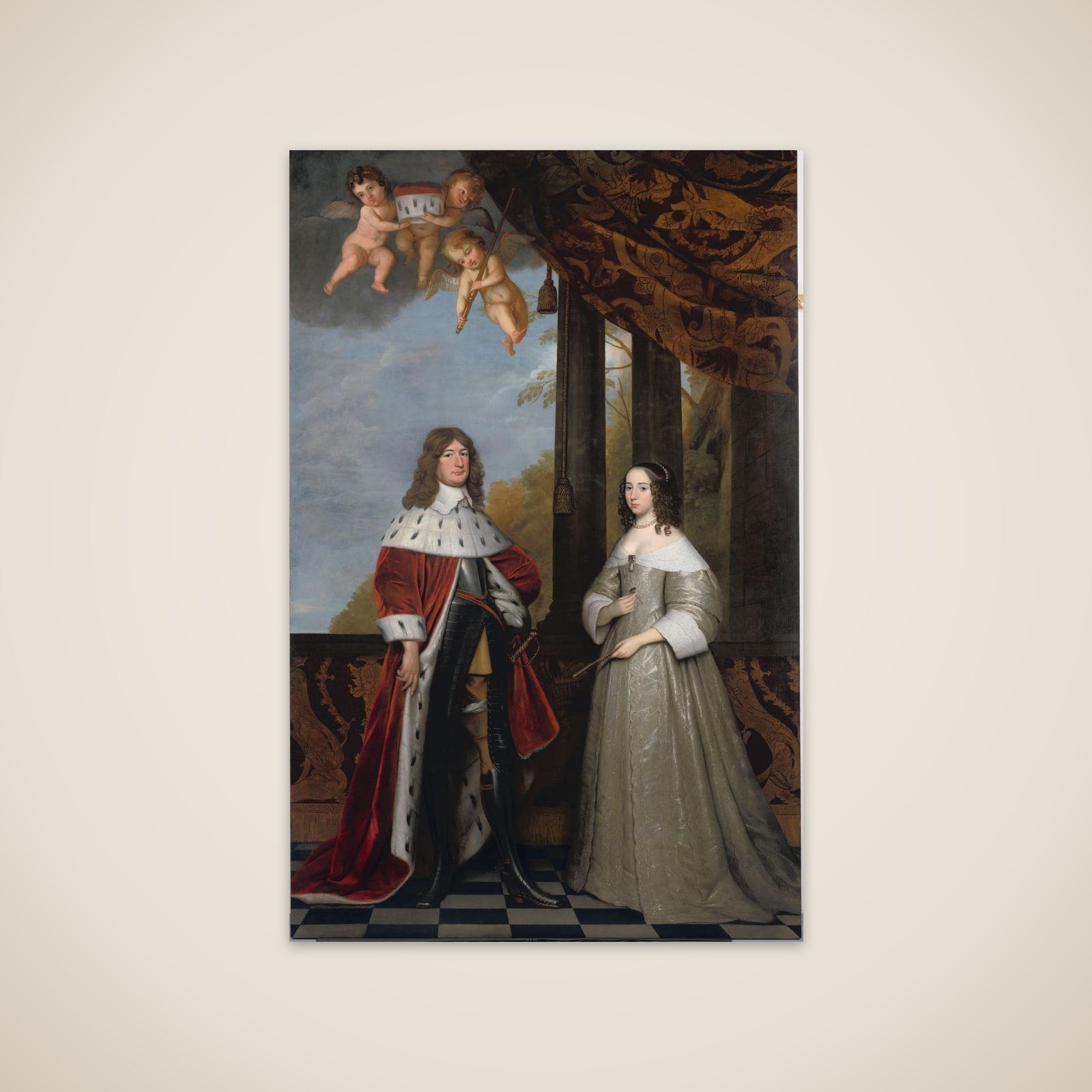 Portrait of Friedrich Wilhelm (1620-88), Elector of Brandenburg, and his Wife Louise Henriette (1627-67), Countess of Orange-Nassau unframed print