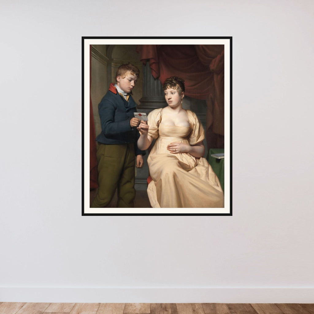 The Love Letter framed — shown to scale