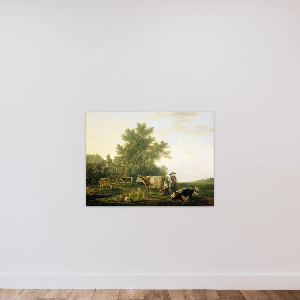 Milking Time unframed — shown to scale