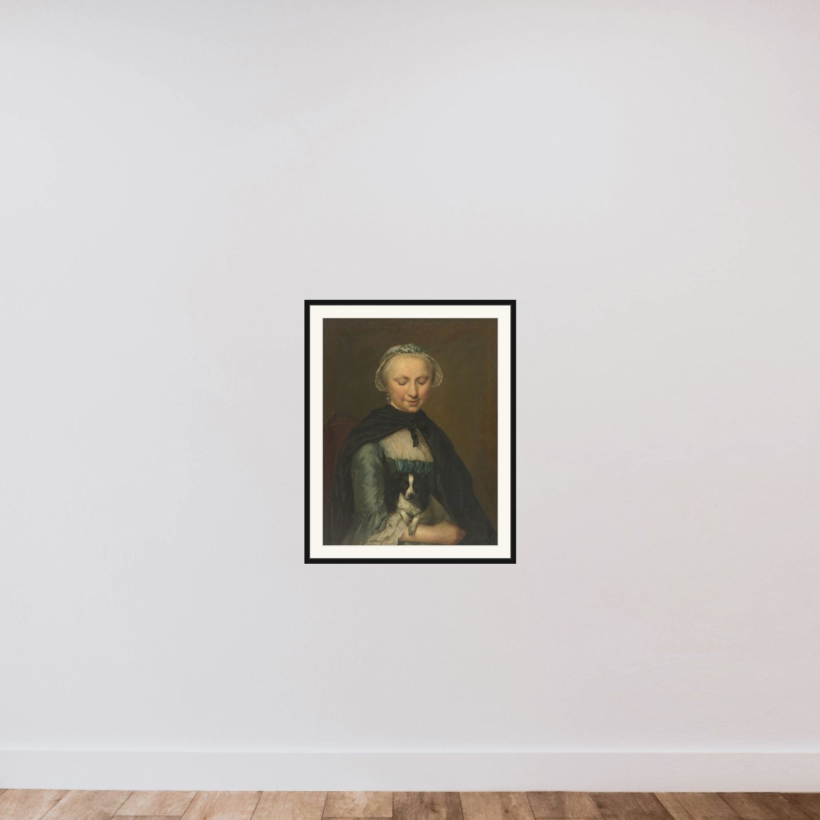 Portrait of Antoinette Métayer, Oldest Sister of Louis Métayer framed — shown to scale