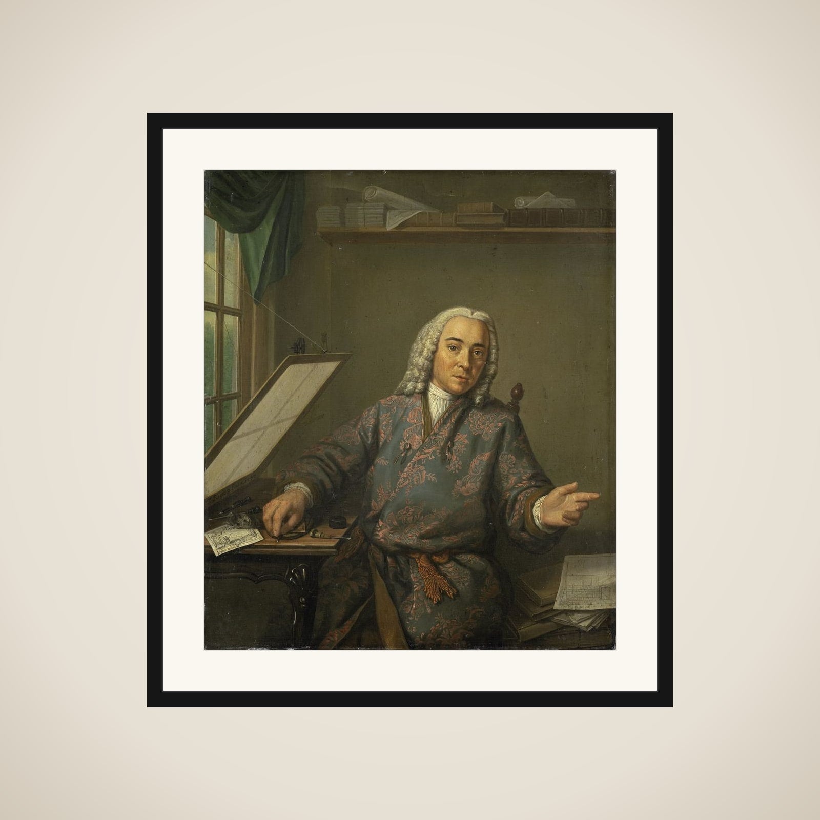 Portrait of the Engraver Jan Caspar Philips framed