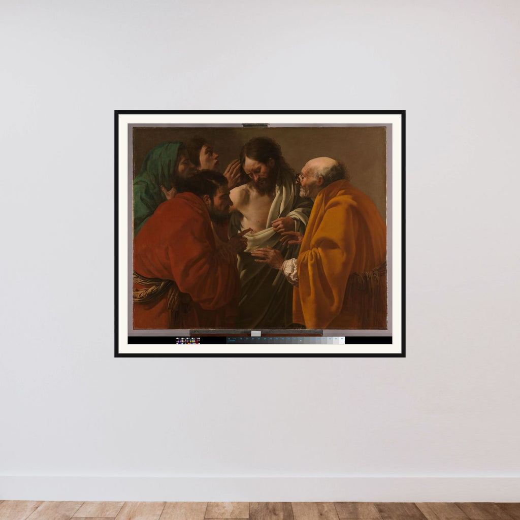 The Incredulity of St Thomas framed — shown to scale