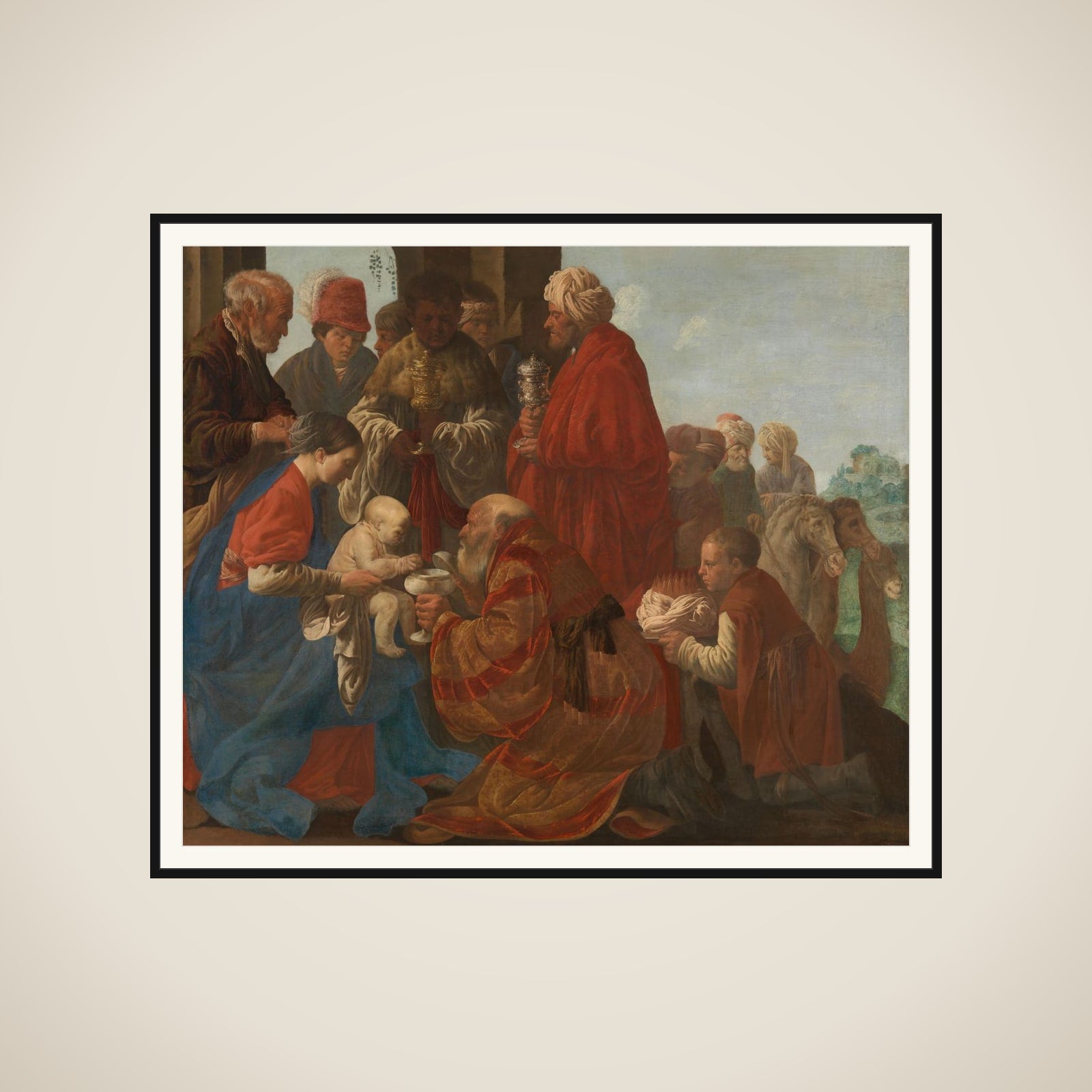 The Adoration of the Kings framed