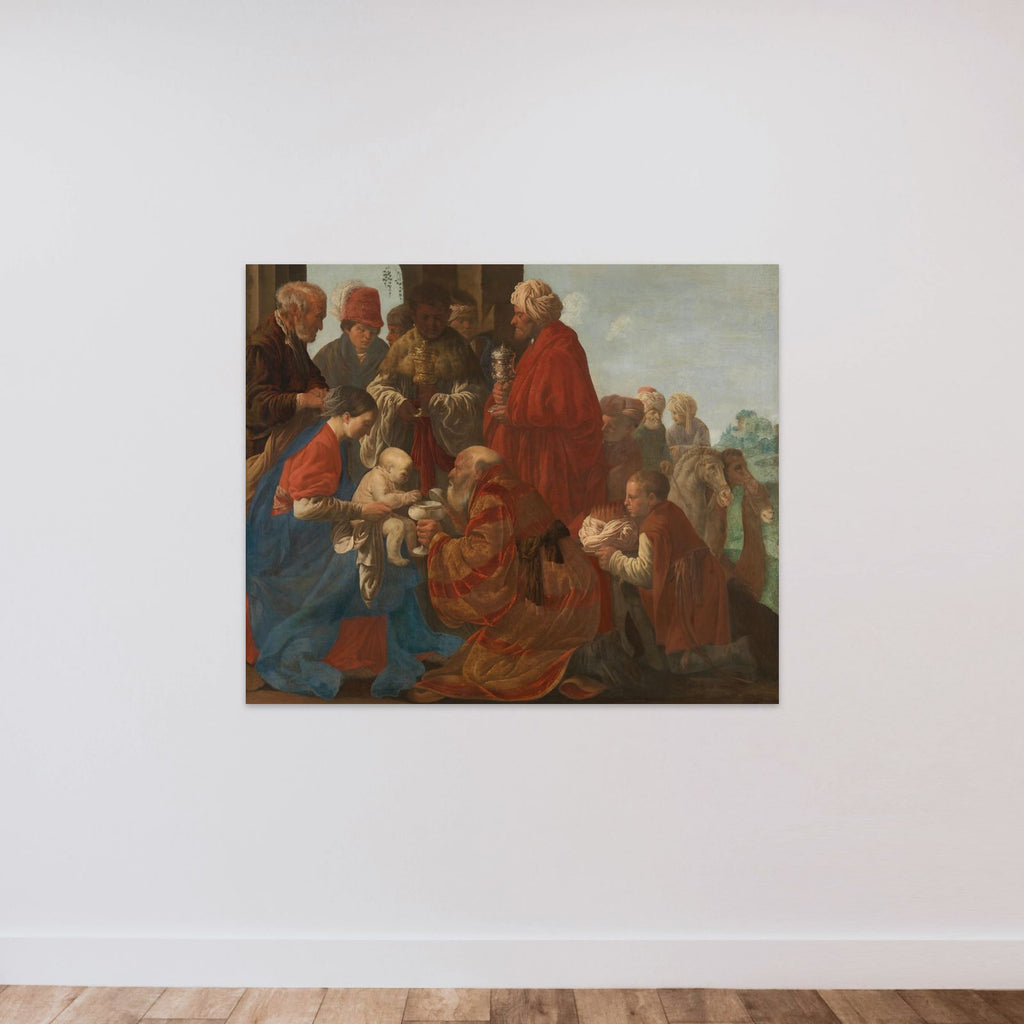 The Adoration of the Kings unframed — shown to scale