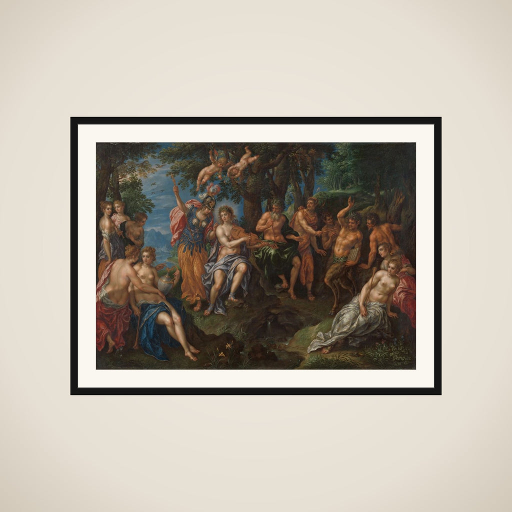 The Contest between Apollo and Marsyas framed