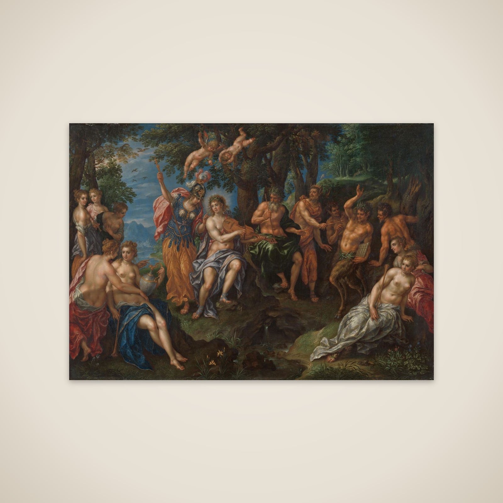 The Contest between Apollo and Marsyas unframed print