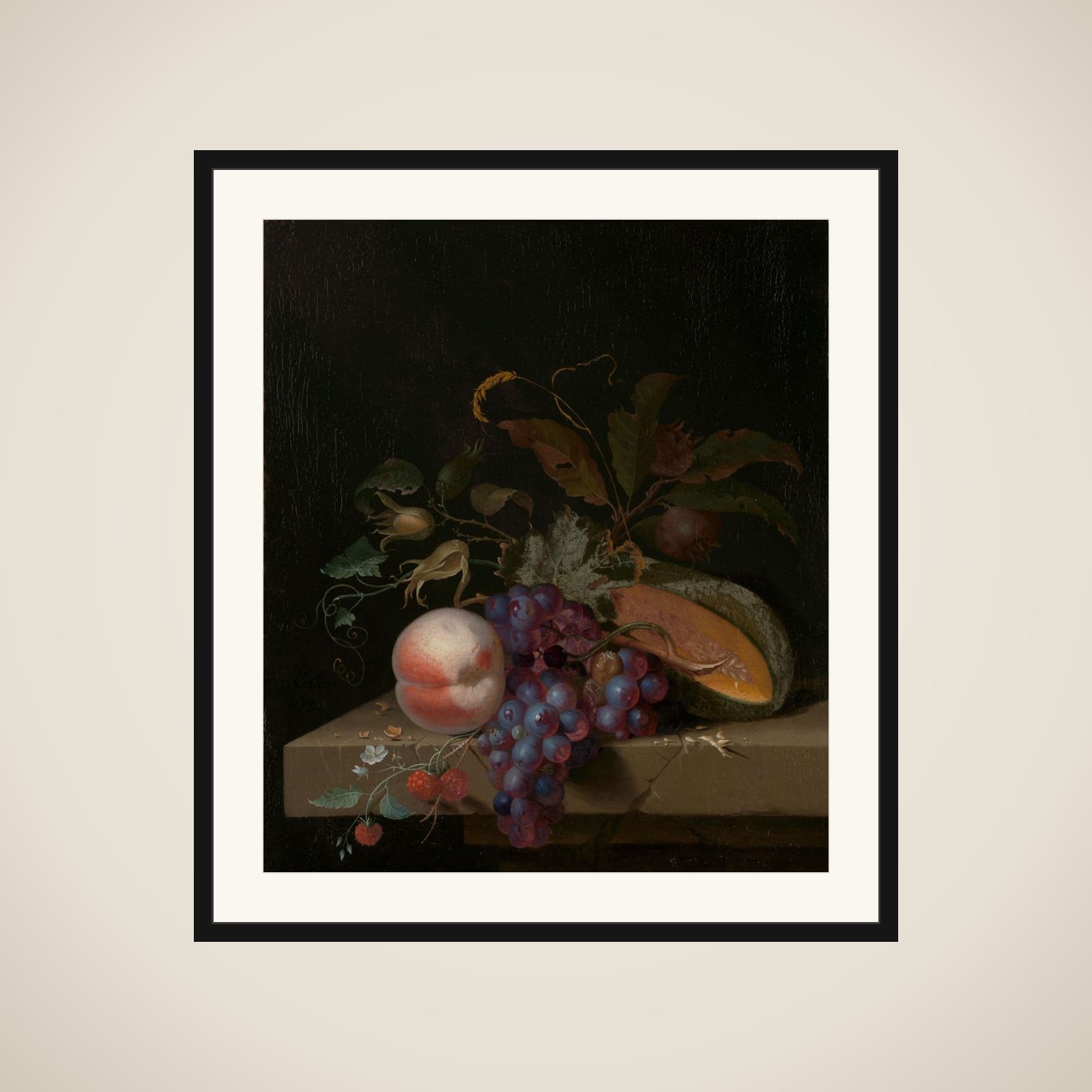 Still Life with Fruit framed