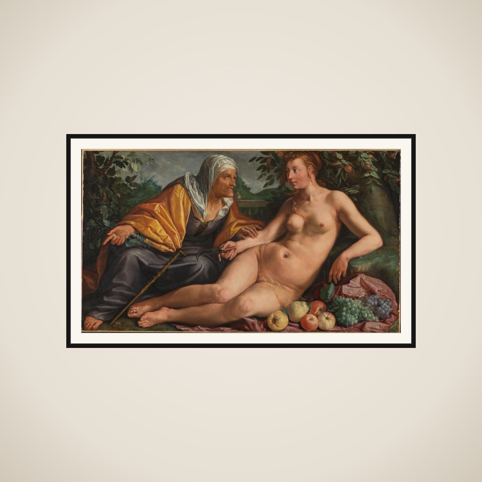 Vertumnus and Pomona framed