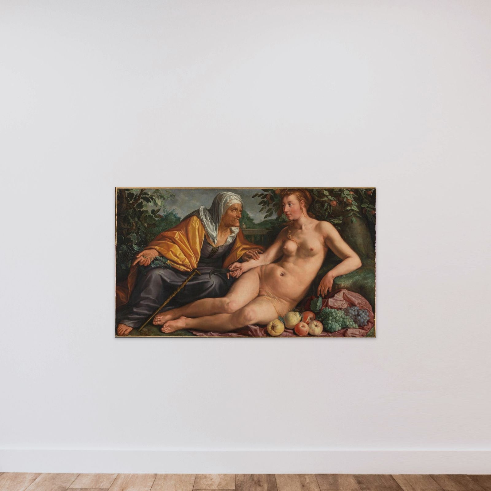 Vertumnus and Pomona unframed — shown to scale