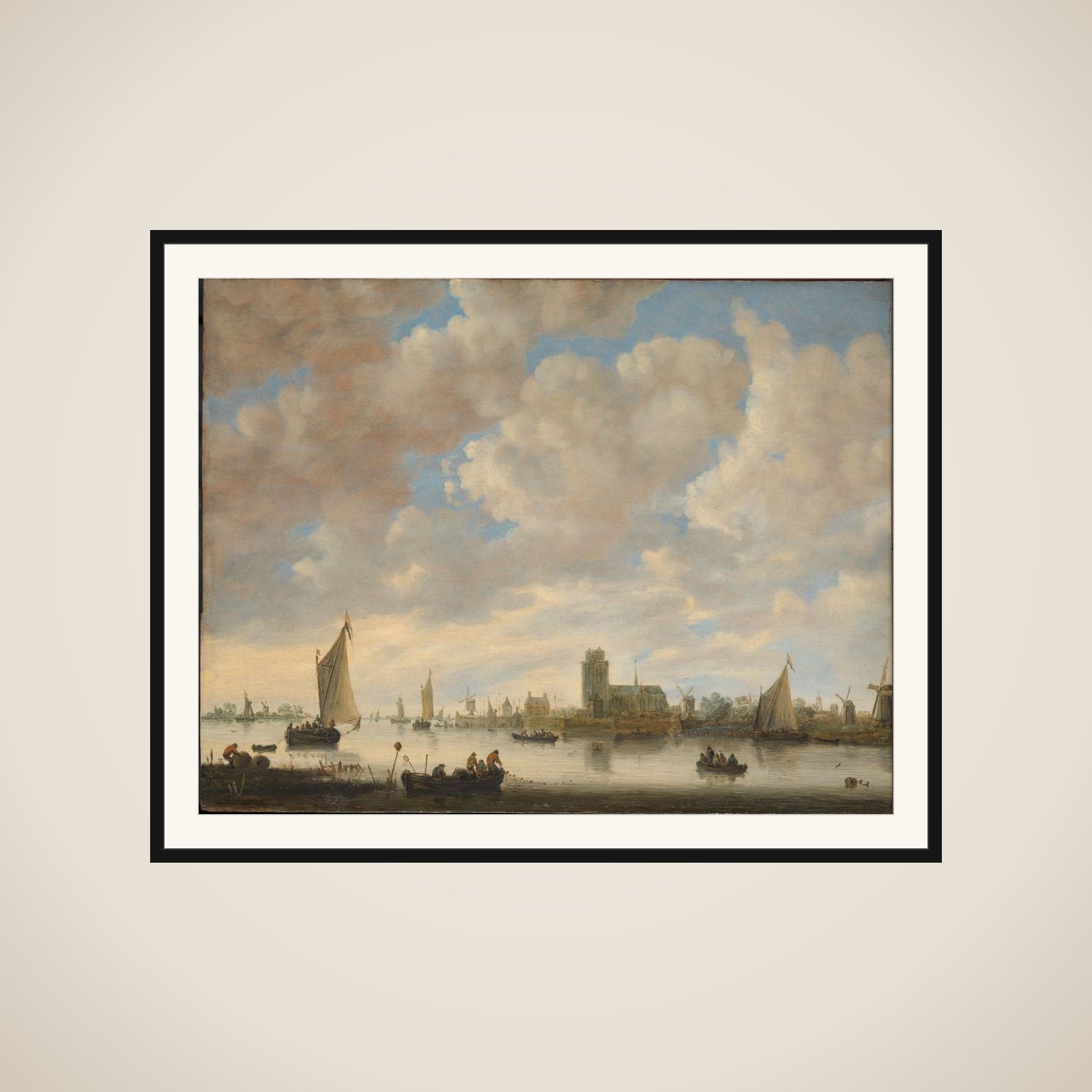 View of the Merwede off Dordrecht framed