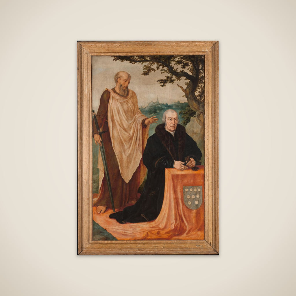 Left Wing of a Triptych: the Donor Matelief Dammasz. and St Paul (front) and the Erythraean Sibyl (back) unframed print