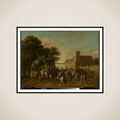 Prince Maurits, Accompanied by Prince Frederik Hendrik, Frederick V of Bohemia and his Wife Elizabeth Stuart, and Others, on the Buitenhof, The Hague framed