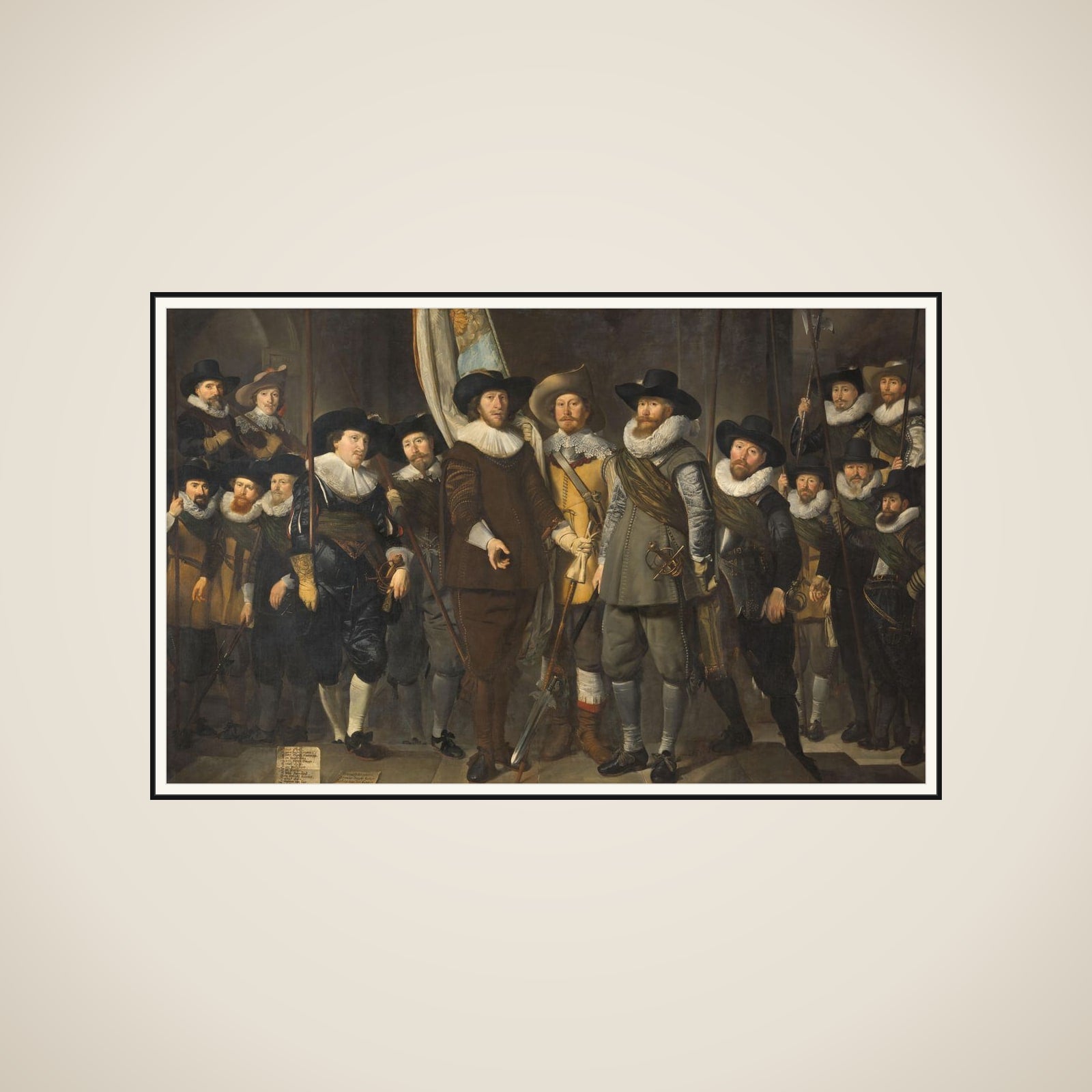 Officers and Other Civic Guardsmen of the IIIrd District of Amsterdam, under the Command of Captain Allaert Cloeck and Lieutenant Lucas Jacobsz Rotgans framed