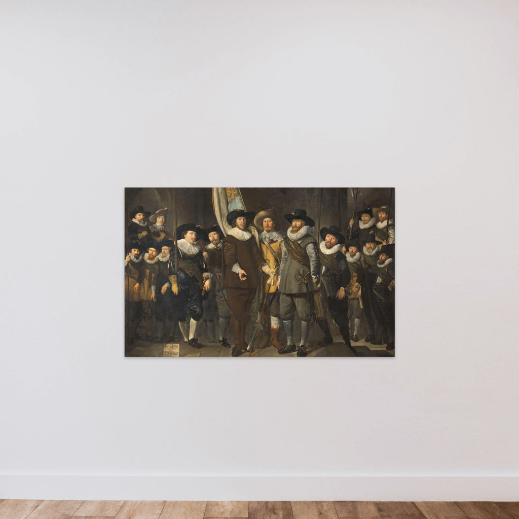 Officers and Other Civic Guardsmen of the IIIrd District of Amsterdam, under the Command of Captain Allaert Cloeck and Lieutenant Lucas Jacobsz Rotgans unframed — shown to scale