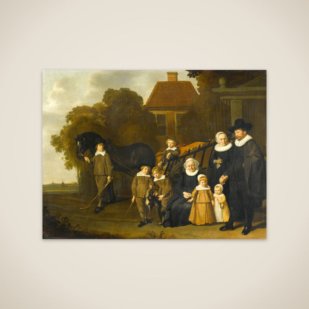 Portrait of the Meebeeck Cruywagen Family near the Gate of their Country Home on Uitweg near Amsterdam unframed print