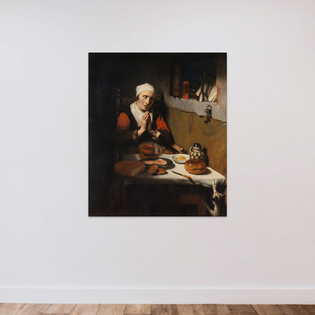 Old Woman Saying Grace, Known as ‘The Prayer without End’ unframed — shown to scale