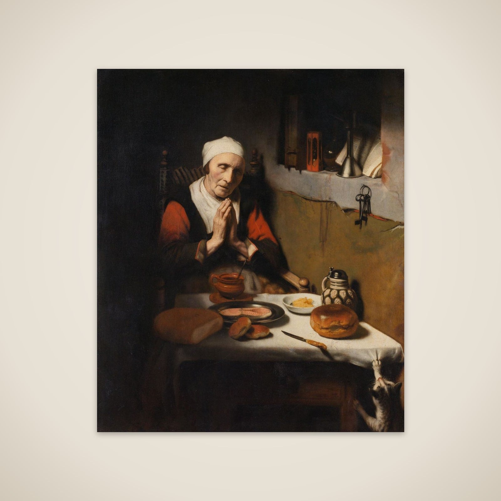 Old Woman Saying Grace, Known as ‘The Prayer without End’ unframed print