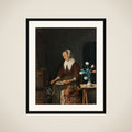 Woman Eating, Known as ‘The Cat’s Breakfast’ framed