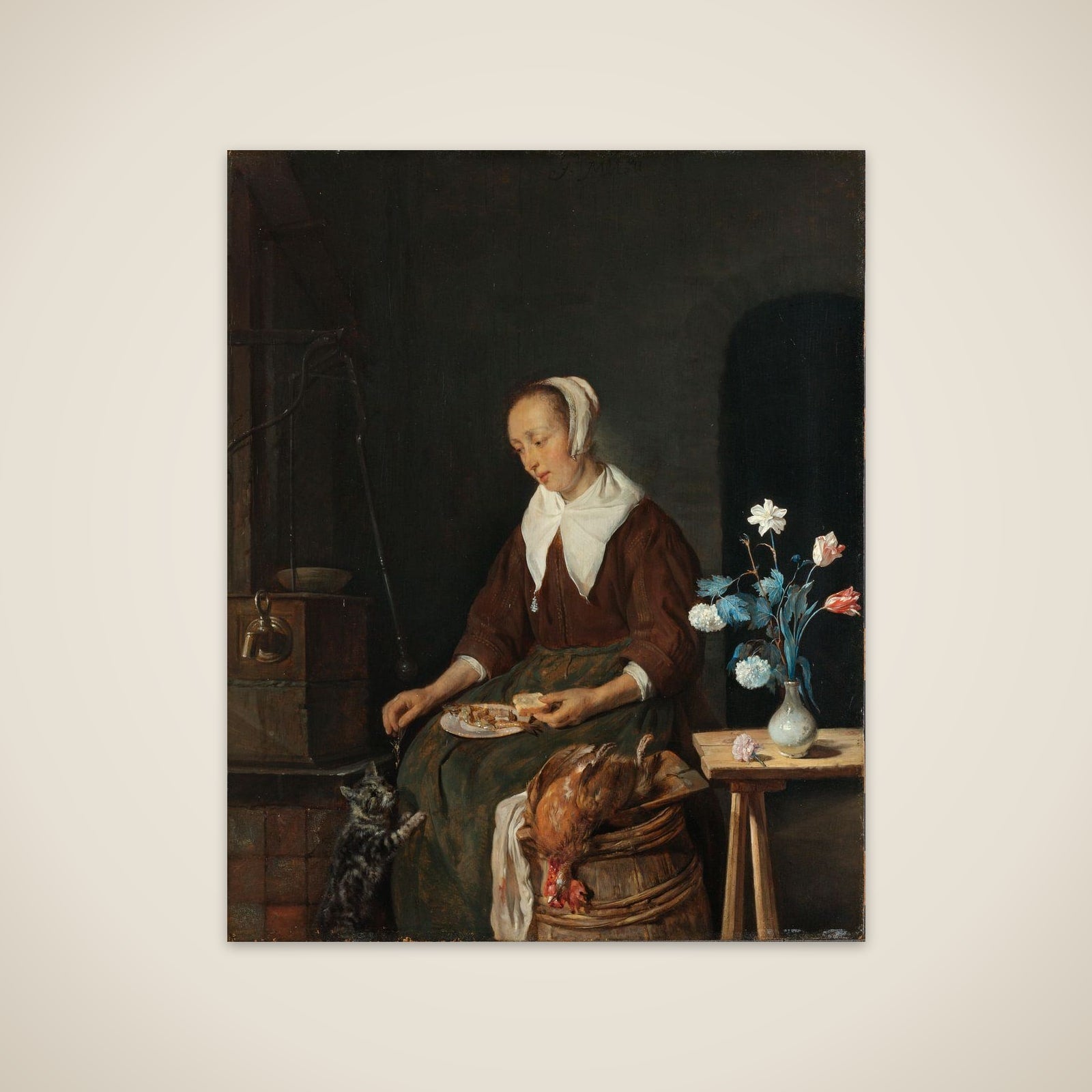 Woman Eating, Known as ‘The Cat’s Breakfast’ unframed print