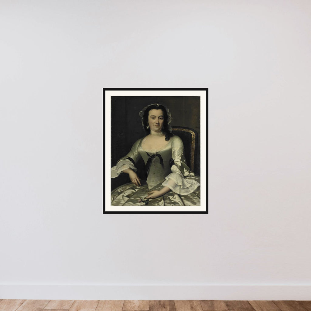 Portrait of Maria Henriëtte van de Pol, Wife of Willem Sautijn framed — shown to scale