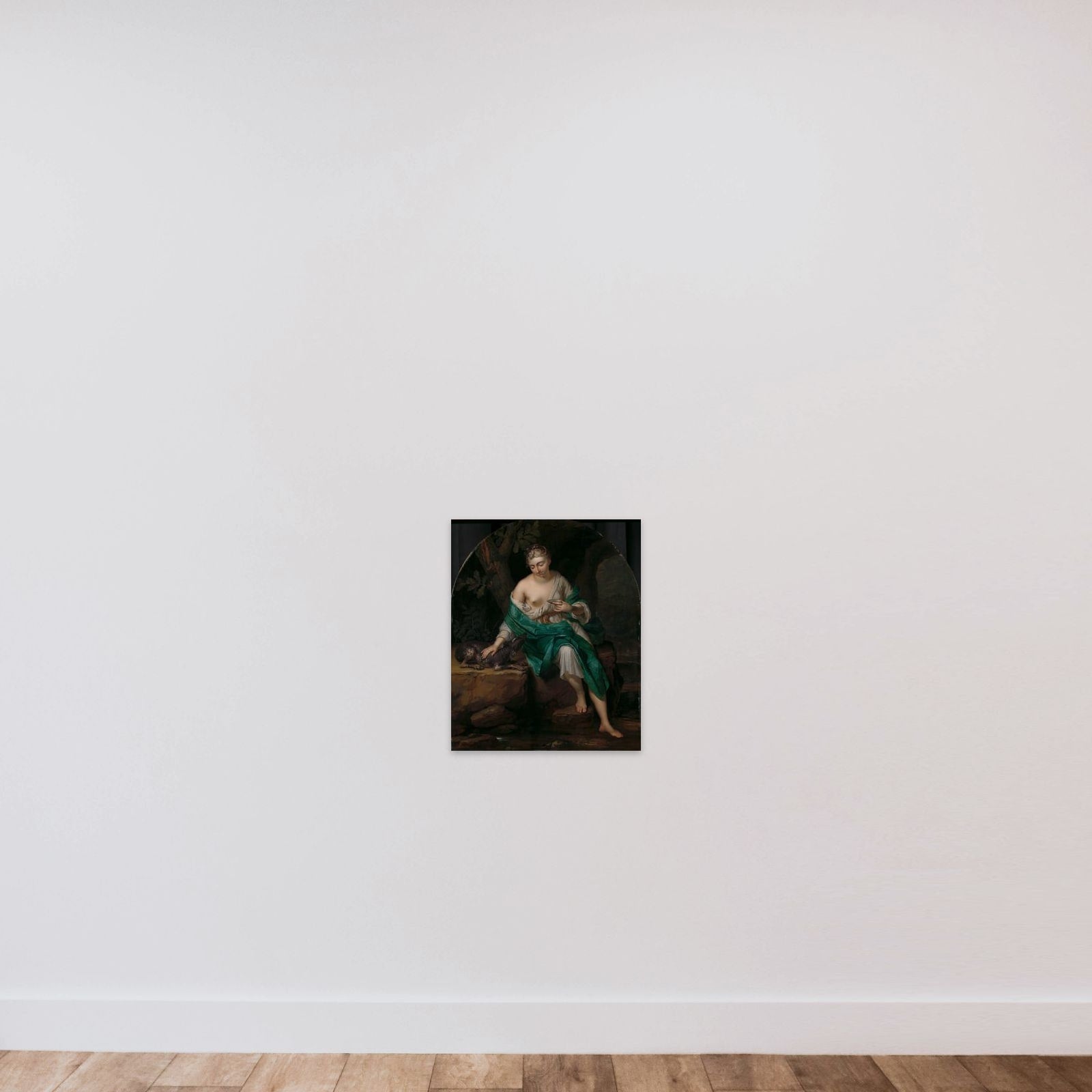 Allegorical Figure of a Woman with a Dog unframed — shown to scale