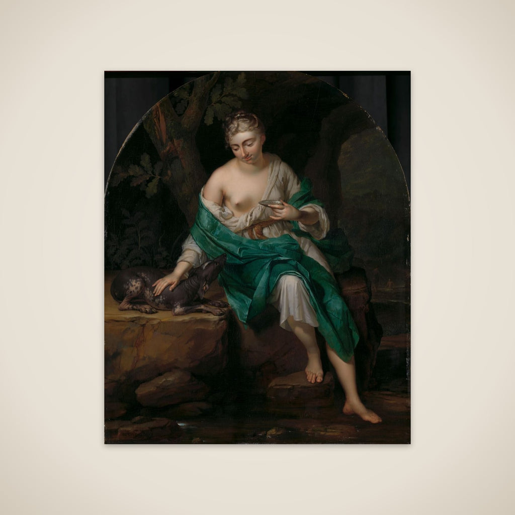 Allegorical Figure of a Woman with a Dog unframed print