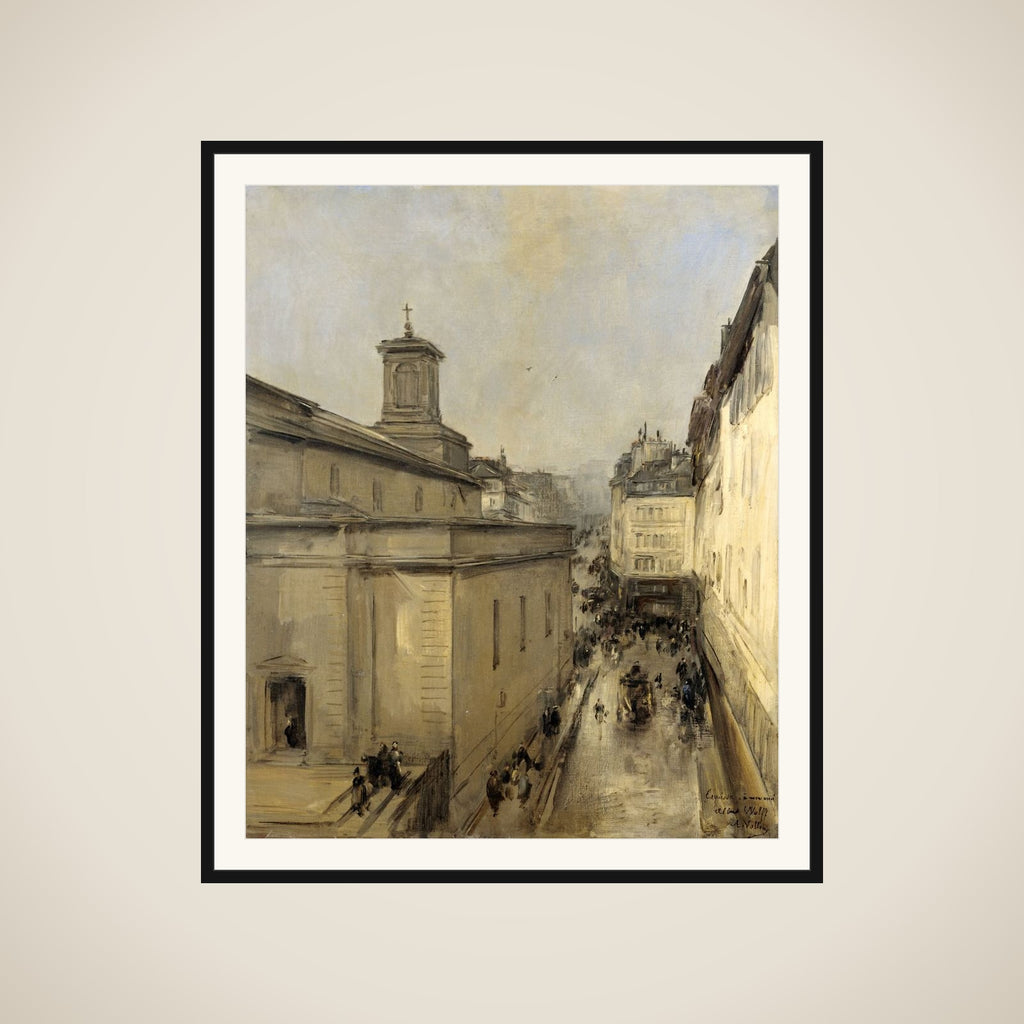 View of the Church of Notre Dame de Lorette and the Rue Fléchier, Paris framed