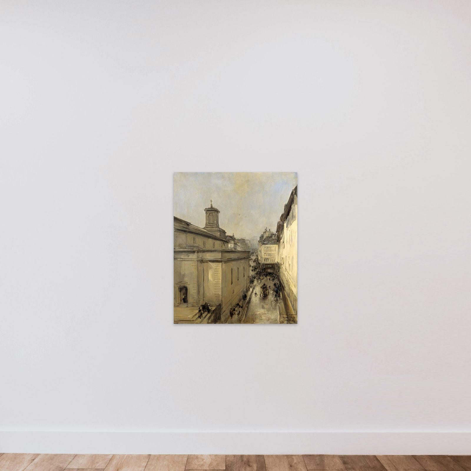 View of the Church of Notre Dame de Lorette and the Rue Fléchier, Paris unframed — shown to scale