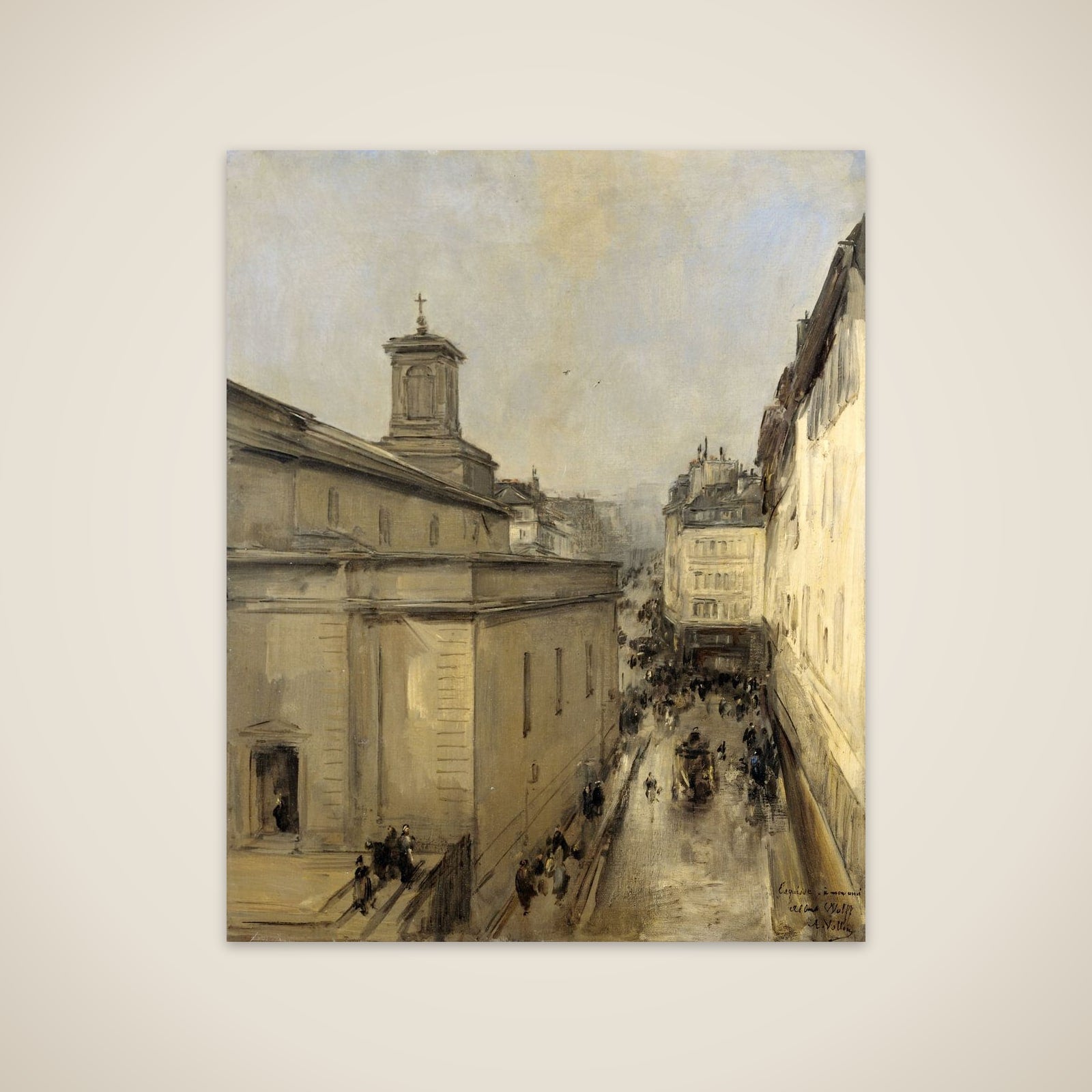 View of the Church of Notre Dame de Lorette and the Rue Fléchier, Paris unframed print