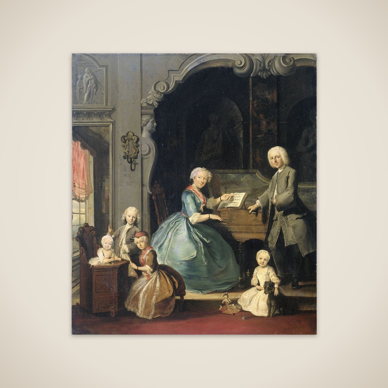 Family Group near a Harpsichord unframed print
