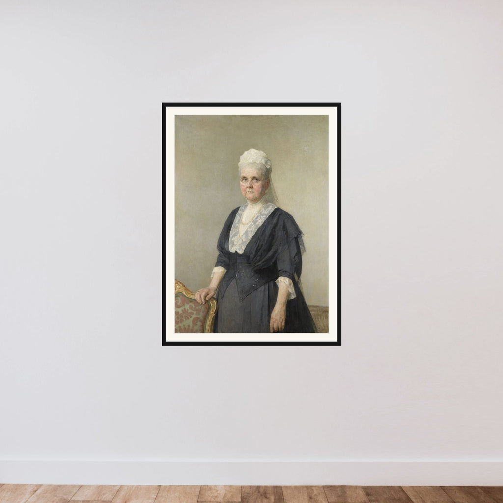 Koningin Emma, prinses van Waldeck-Pyrmont. Weduwe van koning Willem III framed — shown to scale