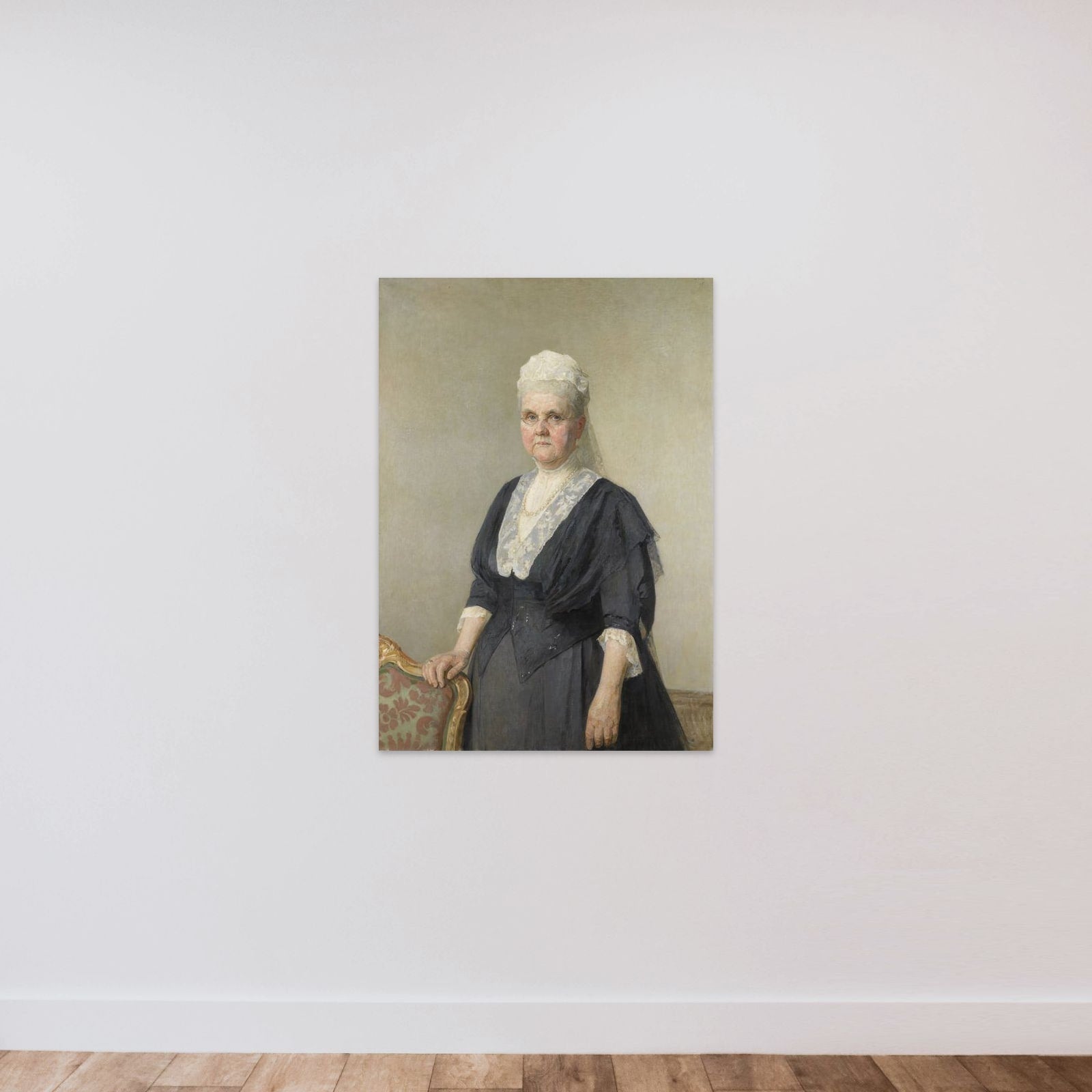 Koningin Emma, prinses van Waldeck-Pyrmont. Weduwe van koning Willem III unframed — shown to scale